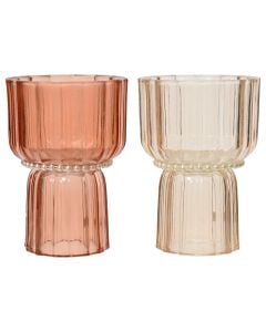 Mbajtëse qiriri, qelqi, të ndryshme, dia.10.60xH15.50 cm