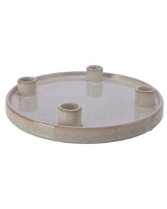 Mbajtëse qiriri, qeramike, e bardhë, dia.25xH4 cm