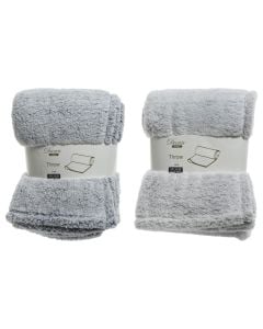 Batanije me pellush, gri/ e bardhë, 130x170 cm