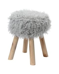 Stol, mdf/poliester, gri, Dia.30xH38 cm