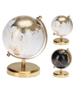 Objekt dekorues, Globe, metalike, floriri/e zezë, 13x13 cm