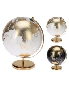 Objekt dekorues, Globe, metalike, floriri/e zezë, 25x25xH32 cm