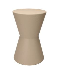 Tavolinë anësore, metalike, bezhë, Dia.29xH45 cm