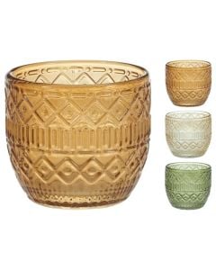 Tealight holder, glass, assorted, H6.5 cm