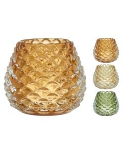 Tealight holder, glass, assorted, H8.6 cm