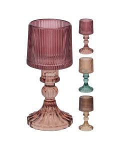 Tealight holder, glass, assorted, H17 cm