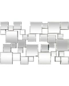 Pasqyrë, Micaela, kornizë metalike, argjendi, 35xH55 cm