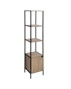 Multifunctional shelf, MDF/steel, natural, 35x35xH176 cm