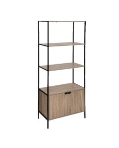Multifunctional shelf, 2-door, MDF/steel, natural, 68x35xH176 cm