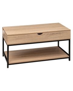Lift-top coffee table, MDF/steel, natural, 95x50xH51 cm