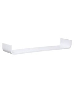 Curved shelf, wall-mounted, MDF, white, 80x20xH10 cm