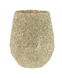 Decorative vase, glass, gold, Dia.14.5xH18.5 cm