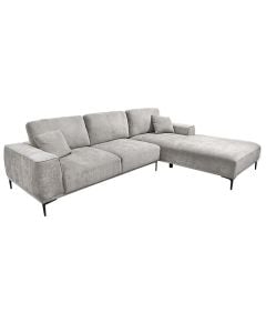 Corner sofa, right, textile upholstery, grey, 290x211xH103 cm