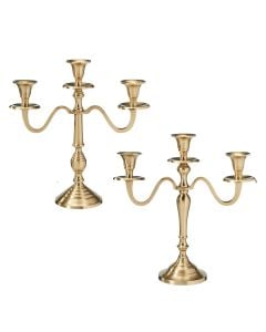 Candle holder, metal, gold, 30 cm