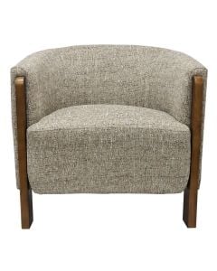 Kolltuk, Livio, tapiceri tekstili (pëlhurë cashmere), kornizë druri, bezhë/druri natyrale, 77x62xH44 cm