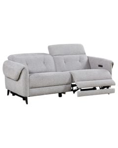 Divan 2-vendësh, tapiceri tekstili, gri e hapur, 197x105xH99 cm