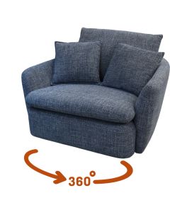 Armchair, textile upholstery, grey, 119x109xH65 cm