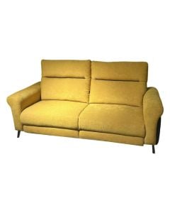 Divan, 2-vendësh, tapiceri tekstili, e verdhë