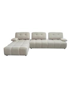Corner sofa, left, textile upholstery, cream, 310x190xH80 cm