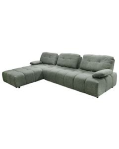 Corner sofa, left, textile upholstery, dark green, 310x190xH80 cm