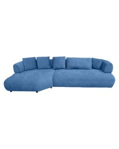 Corner sofa, left, textile upholstery, light blue, 306x140xH85 cm