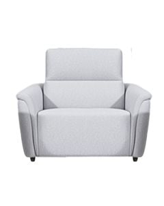 Reclining chair, textile upholstery, plastic feet, white, 101x97xH96 cm