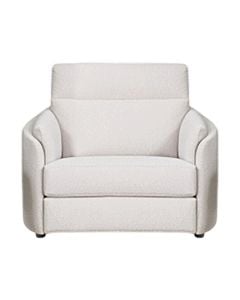 Electric armchair, textile upholstery, plastic feet, white, 100x92xH95 cm