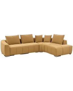 Corner sofa, right, textile upholstery, metal feet, orange, 322x322xH85 cm