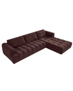 Corner sofa, right, textile upholstery, burgundy, 315x210xH75 cm