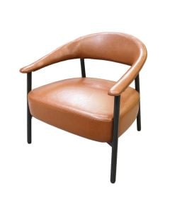 Kolltuk, tapiceri PU , këmbë metalike, strukturë PP/plywood, kafe e errët , 75.5x68xH76.5 cm
