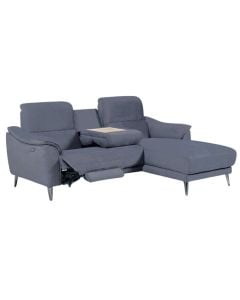 Electric sofa, electric recliner, textile upholstery, metal feet, grey, 216x164xH91 cm