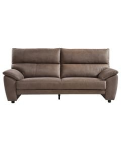 Sofa 3-seater, textile upholstery, plastic feet, dark brown, 202x92xH95 cm