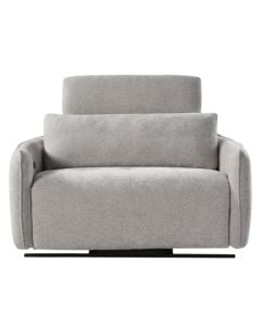 Swivel armchair, textile upholstery, light grey