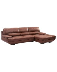 Corner sofa, right, textile upholstery, brown, 286x167xH88 cm