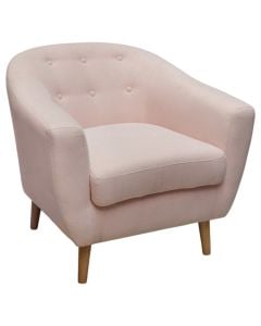 Armchair, textile upholstery, light pink, 83x79xH59 cm
