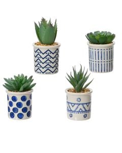Artificial flower in pot, polyester, multicolor, 5.50x.5.50xH9 cm