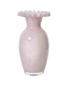 Decorative vase, glass, light pink, dia.15xH29 cm