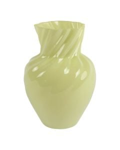 Decorative vase, glass, yellow, Dia.18xH25.5 cm