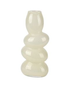 Decorative vase, glass, white, 15x12xH34 cm