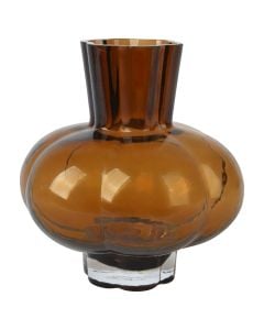 Decorative vase, glass, brown, Dia.18xH20 cm