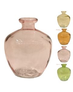 Decorative vase, glass, multicolor, Dia.14xH16 cm