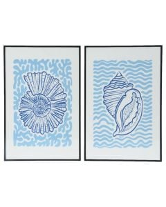 Pikturë e printuar, kornizë mdf, e bardhë/blu, 2.5x30xH40 cm