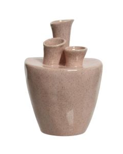 Decorative vase, dolomite, dark beige, 13x12xH19.5 cm