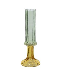 Decorative vase, glass, gold/green, Dia.9xH25.5 cm