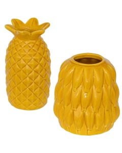 Decorative vase, SingleFlower, stonewear, yellow, Dia.9.3xH10 cm