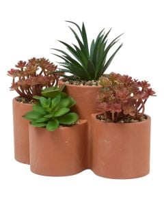 Decorative flower in pot, Wonja, terracot, brown/green, 22x16xH20.4 cm