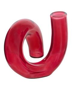 Decorative vase, Cheri, glass, red, 12x11.5xH12 cm
