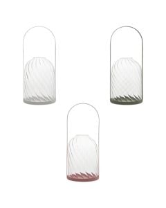 Decorative lantern, Fleur de Rose, steel/glass, clear, 8.5x8.5xH20 cm