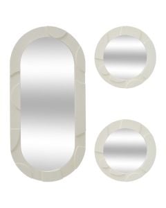 Mirror, Anny, set  3-pieces, glass/mdf, silver, 25x1.2xH25 cm