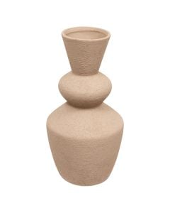 Vazo dekoruese, Ezia, dolomit, bezhë e lehtë, Dia.7xH34 cm